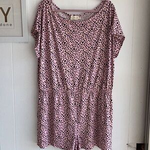 Leopard Print Pink Jumpsuit with pockets